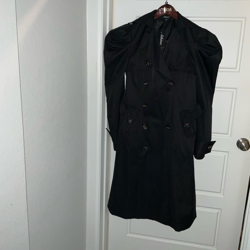 Athena Black Double-Breasted Coat
